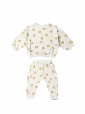 Quincy Mae Butter Dots Waffle Sweater + Pant Set Size 2-3T Toddler Girl jogger
